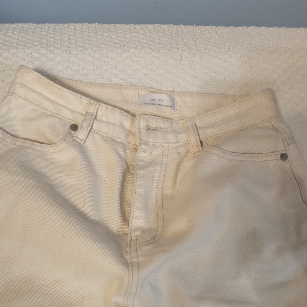 OAK + FORT Off-White Denim Skirt